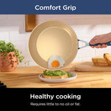 Ninja Ceramic Cookware Set, Extended Life 11-Piece Kitchen Cookware Sets with Comfort Grip, Nonstick Fry Pans, Pots, PTFE Free, Oven & Dishwasher Safe, Stovetop Compatible, Navy Blue, CW49011