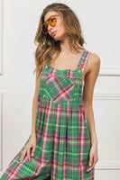 BiBi Multi Color Check Plaid Overall