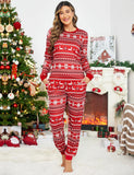 Ekouaer Family Christmas Pajamas Matching Sets Womens Mens Pjs Long Sleeve Sleepwear Holiday Lounge Sets