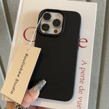 Lychee-pattern Matte Phone Case Solid Color