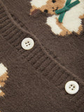CIDER Women Going Out Knit Cute Cardigan Sweater Sheep Embroidery Ribbon Tie Casual Cardigan
