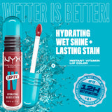 NYX PROFESSIONAL MAKEUP Lip IV Hydrating Glossy Lip Stain with 12HR Hydration - Drippin In Rose (Pink)
