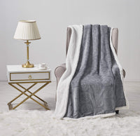Decor&More Bon Iver Collection Extra Soft Mandala Embossed Microplush Throw Blanket with Sherpa Backing (50" x 60")