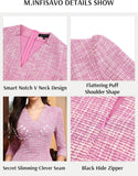M.Infisavo Sheath Dresses for Women 2025 Notch V Neck 3/4 Sleeves Slim Fit Office Pencil Dress