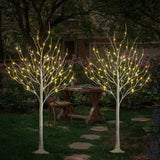 LIGHTSHARE LED Birch Tree Light Set - 4ft, 6ft, 8ft Trees with Warm White Lights - Indoor Outdoor Christmas Wedding Party Decorations (3-Pack)