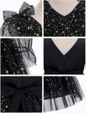 IMEKIS Toddler Kids Girls Tulle Dress Floral Embroidery Sparkly Wedding Party Long Sleeve Fall Photo Shoot Outfit 2-8T