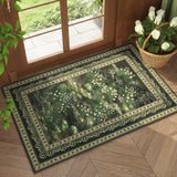 Rugcomf 2x6 Runner Rug Impressionist-Style Vintage Kitchen Rugs Non Slip Washable Soft Carpet Runner for Kitchen Laundry Bedroom Bathroom, Blue