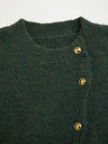 CIDER Womens Knit Cardigan Trendy Crew Neck Button Down Long Sleeve Cozy Fall Fashion Sweater Loose Fit Wool Top