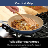 Ninja Ceramic Cookware Set, Extended Life 11-Piece Kitchen Cookware Sets with Comfort Grip, Nonstick Fry Pans, Pots, PTFE Free, Oven & Dishwasher Safe, Stovetop Compatible, Navy Blue, CW49011