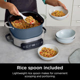 Ninja MC1101 Foodi Everyday Possible Cooker Pro, 8-in-1 Versatility, One-Pot Faster Cooking Replaces 10 Tools, Family-Sized Capacity with Adjustable Temp Control, 6.5 quarts, Midnight Blue