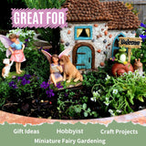 PRETMANNS Fairy House Kit - Fairy Garden Accessories for Outdoor Miniature Village Decor, with Fairies & Sign - Pinecone House, 6.5' High & Door can Open Wide - 4 Piece Supplies