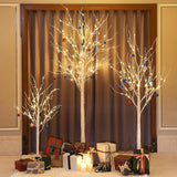 LIGHTSHARE LED Birch Tree Light Set - 4ft, 6ft, 8ft Trees with Warm White Lights - Indoor Outdoor Christmas Wedding Party Decorations (3-Pack)