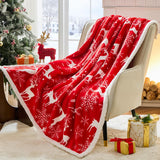 Christmas Throw Blanket, Christmas Decorations Gifts for Women, Sherpa Flannel Fleece Winter Holiday Blanket, Fluffy Cozy Soft Christams Throws for Couch Sofa Bed, ChristamsRhombus, 50" X 60"