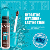 NYX PROFESSIONAL MAKEUP Lip IV Hydrating Glossy Lip Stain with 12HR Hydration - Drippin In Rose (Pink)