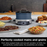 Ninja MC1101 Foodi Everyday Possible Cooker Pro, 8-in-1 Versatility, One-Pot Faster Cooking Replaces 10 Tools, Family-Sized Capacity with Adjustable Temp Control, 6.5 quarts, Midnight Blue
