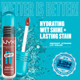 NYX PROFESSIONAL MAKEUP Lip IV Hydrating Glossy Lip Stain with 12HR Hydration - Drippin In Rose (Pink)