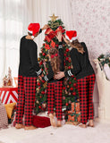 Ekouaer Family Christmas Pajamas Matching Sets Long Sleeve Couple Pjs Holiday Sleepwear Soft Loungewear with Pockets