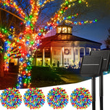 Minetom Solar String Lights Outdoor Waterproof- 40 FT 100 LED Solar Powered String Lights with 8 Lighting Modes, IP65 Waterproof Solar Christmas Lights for Outdoor Outside Tree Party Decor, Warm White