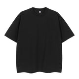 Double Yarn Short Sleeve Sweat-absorbing Cotton T-shirt Top