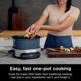 Ninja MC1101 Foodi Everyday Possible Cooker Pro, 8-in-1 Versatility, One-Pot Faster Cooking Replaces 10 Tools, Family-Sized Capacity with Adjustable Temp Control, 6.5 quarts, Midnight Blue