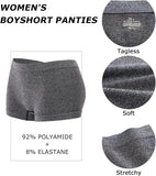 Womens Boyshorts Underwear Seamless Boxer Briefs Full Coverage Soft Stretch Boxer Shorts For Women 4 Pack