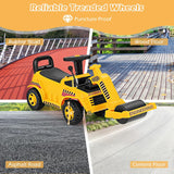 HONEY JOY Ride On Road Roller, Ride On Push Car for Toddlers, Adjustable Arm, Sound, Under-Seat Storage, Outdoor Ride on Construction Vehicle for Kids, No Power Ride On Toy for Boys Girls, Yellow