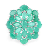 5.88 Carat Genuine Emerald .925 Sterling Silver Ring