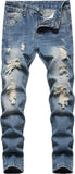 FREDD MARSHALL Boy's Skinny Fit Ripped Destroyed Distressed Fashion Kids Denim Jeans Pants
