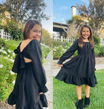 Arshiner Girls Dresses Long Sleeve Tie Back Fall Winter Off Shoulder Dress Kids Clothes