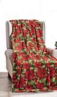 Decor&More Home Essentials Christmas Throw (50" x 60") - Poinsettia