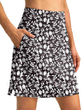 SANTINY 18" Skorts for Women 3 Pockets High Waist Long Athletic Tennis Skirt Golf Skort for Casual Summer Travel