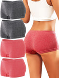 Womens Boyshorts Underwear Seamless Boxer Briefs Full Coverage Soft Stretch Boxer Shorts For Women 4 Pack