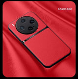 Light Luxury Leather-Grain Magnetic Car Mount Lens-Cover Full-Body Drop-Resistant Protective Case