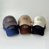 Single-color Adjustable English Numeral Embroidered Washed-out Distressed Simple Trendy Baseball Cap, Suitable For Travel, Daily Outings And Shopping.