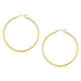 10k Yellow Gold Polished Hoop Earrings (45 mm)