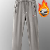 Men New AutumnWinter Fleece Lined Padded Norwegian Style Thermal Pants In American And European Sizes