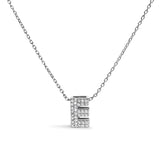 10K White Gold Diamond Accent "A" Initial Bubble Pendant Necklace