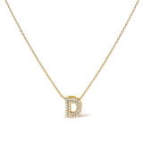 10K White Gold Diamond Accent "A" Initial Bubble Pendant Necklace