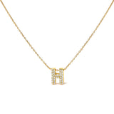 10K White Gold Diamond Accent "A" Initial Bubble Pendant Necklace