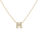 10K White Gold Diamond Accent "A" Initial Bubble Pendant Necklace