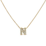 10K White Gold Diamond Accent "A" Initial Bubble Pendant Necklace