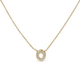 10K White Gold Diamond Accent "A" Initial Bubble Pendant Necklace