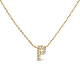 10K White Gold Diamond Accent "A" Initial Bubble Pendant Necklace