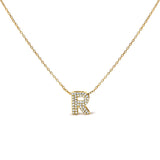 10K White Gold Diamond Accent "A" Initial Bubble Pendant Necklace