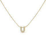 10K White Gold Diamond Accent "A" Initial Bubble Pendant Necklace
