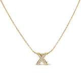 10K White Gold Diamond Accent "A" Initial Bubble Pendant Necklace