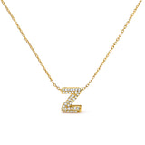 10K White Gold Diamond Accent "A" Initial Bubble Pendant Necklace