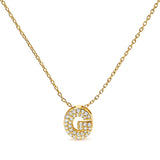 10K White Gold Diamond Accent "A" Initial Bubble Pendant Necklace