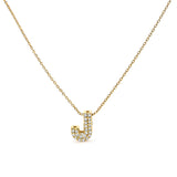 10K White Gold Diamond Accent "A" Initial Bubble Pendant Necklace