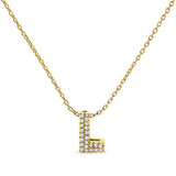 10K White Gold Diamond Accent "A" Initial Bubble Pendant Necklace